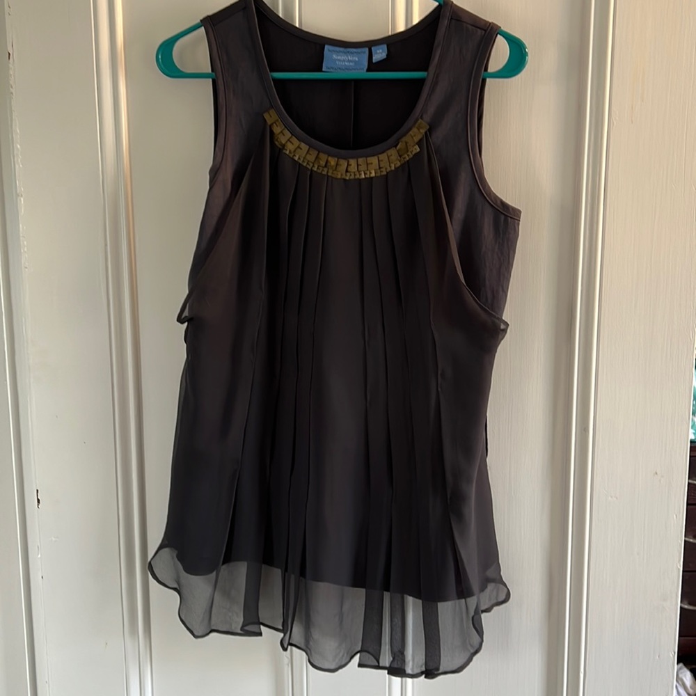 Simply Vera dark gray blouse with overlay